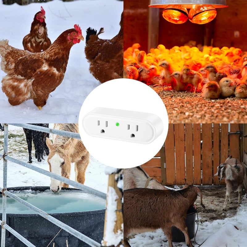 Makevivi Thermostatically Controlled Outlet 3 Pack – Automatically Turns On at 32°F and Off at 50°F, Safe & Energy-Saving Thermo Cube for Chicken Water Heater, Pet Bowl, Bird Bath, and Roof Deicer - Image 5